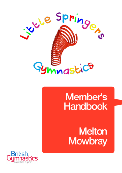 Little Springers Handbook - Little Springers Gymnastics