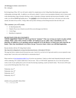 Summer Assignment AP Studio