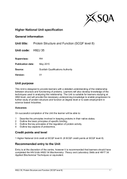 Protein Structure and Function