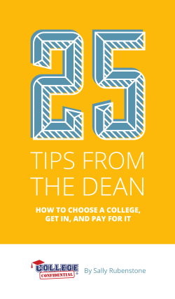 How to cHoose a college, get in, and pay for it
