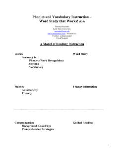 Phonics and Vocabulary Instruction