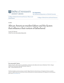 African American muslim fathers and the factors that influence their
