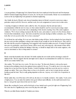 LAROM I A recent graduate of Engineering Tech, Bernie Reston has