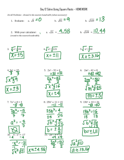 square roots hw key