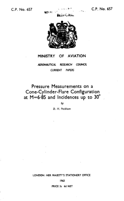 Pressure Measurements on a Cone-Cylinder