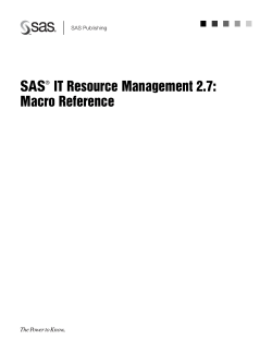SAS IT Resource Management 2.7: Macro Reference