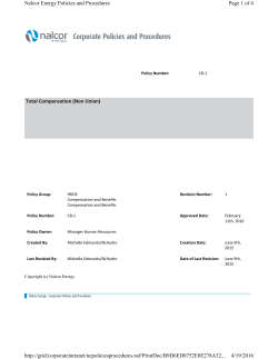 Total Compensation Policy for non-union positions