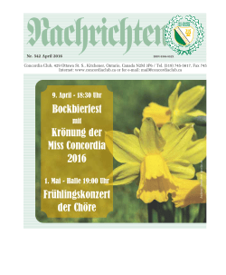 Bockbierfest Kr&ouml;nung der Miss Concordia 2016 Fr&uuml;hlingskonzert
