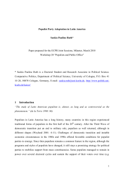 Populist Party Adaptation in Latin America