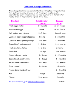 Cold Food Storage Guidelines Product Refrigerator Freezer (40&deg;F