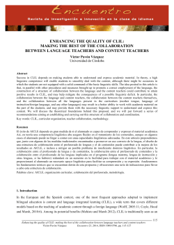 enhancing the quality of clil: making the best of the collaboration