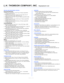 L.H. THOMSON COMPANY, INC. Equipment List