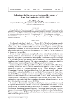 Dedication: the life, career and major achievements of Brian Roy