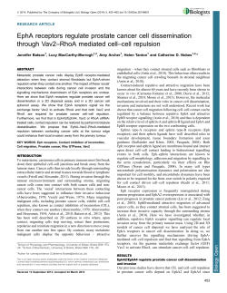 EphA receptors regulate prostate cancer cell