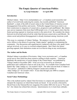 The Empty Quarter of American Politics