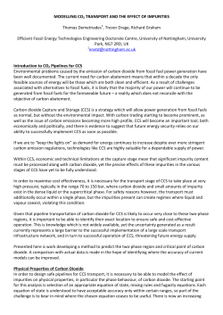Modelling CO2 Transport and the Effect of Impurities
