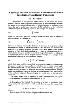 A Method for the Numerical Evaluation of Finite Integrals of