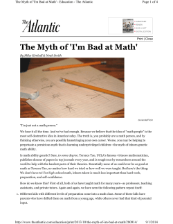 The Myth of `I`m Bad at Math`