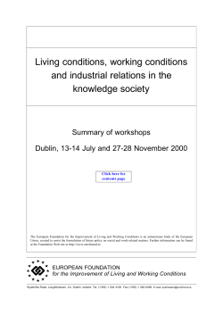 Living conditions, working conditions and industrial relations in the