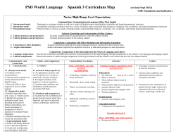 PSD World Language Spanish 3 Curriculum Map
