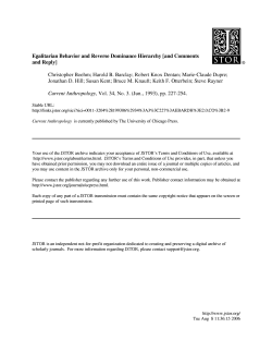 Egalitarian Behavior and Reverse Dominance Hierarchy