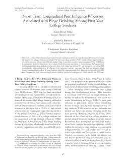 Short-Term Longitudinal Peer Influence Processes Associated with