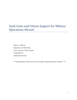Sunk Costs and Citizen Support for Military Operations Abroad