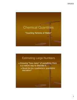 Chemical Quantities - Peoria Public Schools