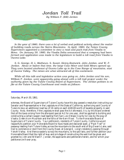 Jordan Toll Trail - Owens Valley History