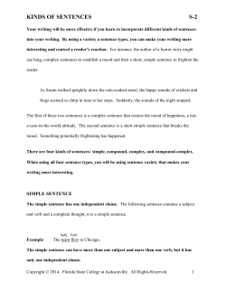 kinds of sentences - Florida State College at Jacksonville