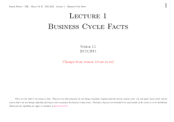Lecture 1 Business Cycle Facts