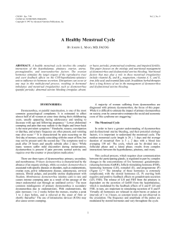 A Healthy Menstrual Cycle