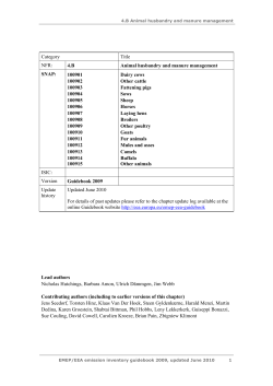 NFR: 4. B Animal husbandry and manure management SNAP: 100901