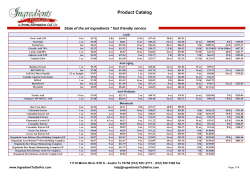 Product Catalog - Ingredients To Die For