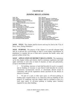 zoning regulations - City of Perry, Iowa