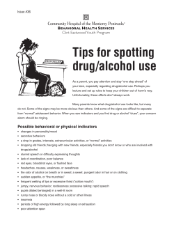 Tips for spotting drug/alcohol use