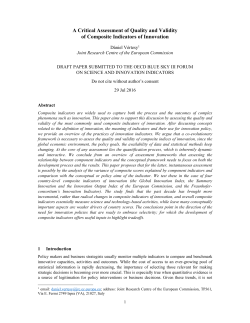 A Critical Assessment of Quality and Validity of Composite Indicators