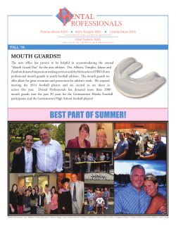 Fall Newsletter 2014 - Dental Professionals