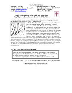 1 A Christ Caring People Who Gather Around Word and Sacrament