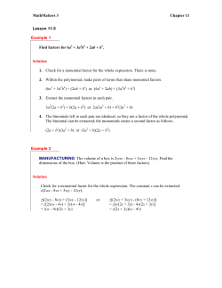 MathMatters 3 Chapter 11 Lesson 11