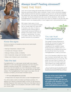 Always tired? Feeling stressed? TAke THe TesT. - OSSTF