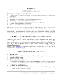 Chapter 2 - Wheelock`s Latin
