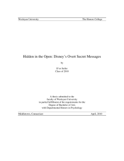 Hidden in the Open: Disney`s Overt Secret Messages