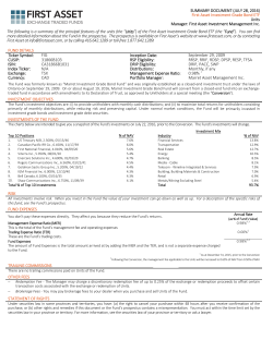The followi more detail First Asset a FUND DET Ticker Sym CUSIP