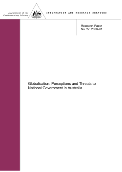 Globalisation: Perceptions and Threats to National Government in
