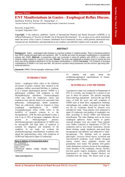 Esophageal Reflux Disease. - Annals of International Medical and