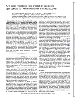 Are basal metabolic rate prediction equations appropriate for female