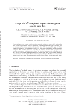 Arrays of Cu2+-complexed organic clusters grown on gold nano dots
