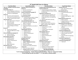 6th Grade ELAR Year at a Glance
