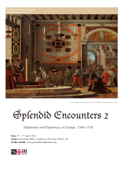 Diplomats and Diplomacy in Europe, 1500-1750